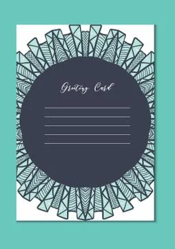 Mandala oriental template card Stock Illustration