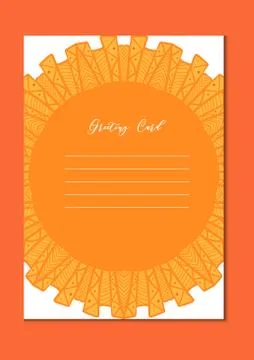 Mandala oriental template card Stock Illustration