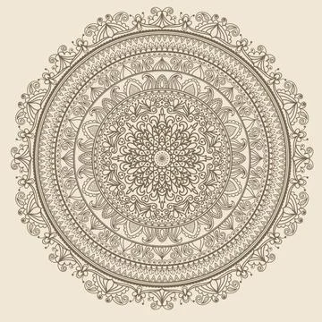 Mandala ornament. Arabic  ethnic  Pattern Stock Illustration