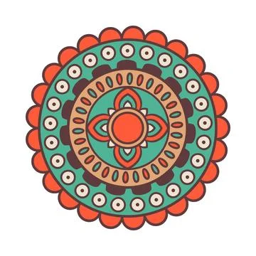 Mandala ornament bright pattern vector graphic design element. Stock Illustration