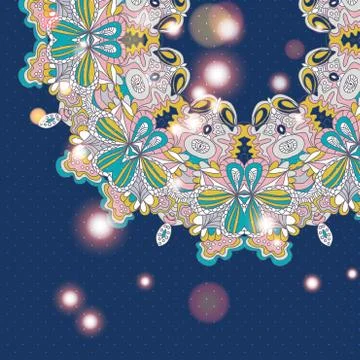 Mandala ornament Geometric circle element Stock Illustration