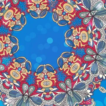 Mandala ornament Geometric circle element Stock Illustration