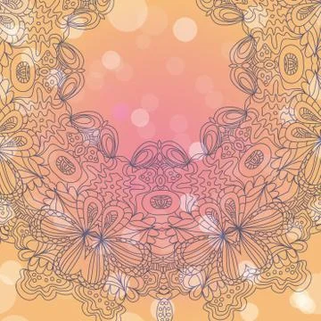 Mandala ornament Geometric circle element Stock Illustration