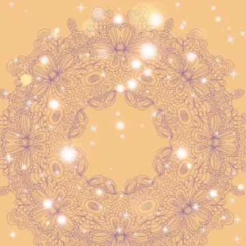 Mandala ornament Geometric circle element Stock Illustration