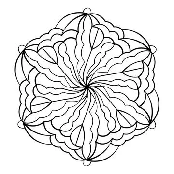 Mandala ornament. Lace pattern in circle. Doodle illustration. Vector graphic Stock Illustration