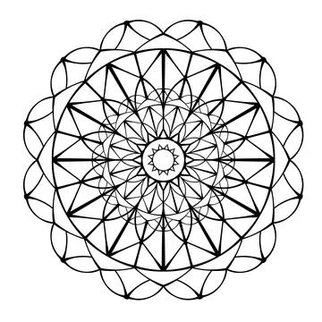 Mandala ornament. Lace pattern in circle. Doodle illustration. Vector graphic Stock Illustration