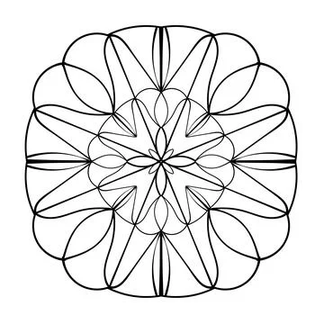 Mandala ornament. Lace pattern in circle. Doodle illustration. Vector graphic Stock Illustration