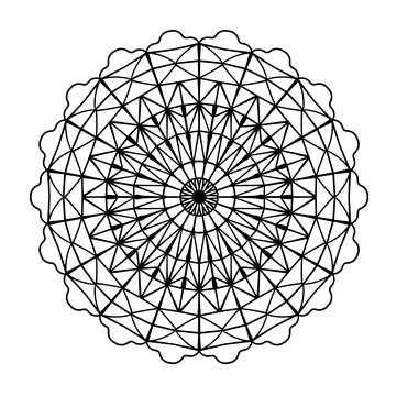 Mandala ornament. Lace pattern in circle. Doodle illustration. Vector graphic Stock Illustration