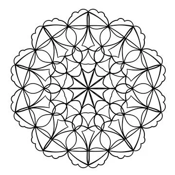 Mandala ornament. Lace pattern in circle. Doodle illustration. Vector graphic Illustrazione stock