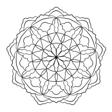 Mandala ornament. Lace pattern in circle. Doodle illustration. Vector graphic Stock Illustration