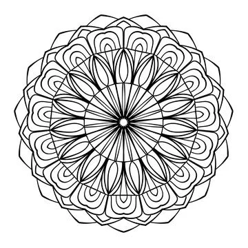 Mandala ornament. Lace pattern in circle. Doodle illustration. Vector graphic Stock Illustration