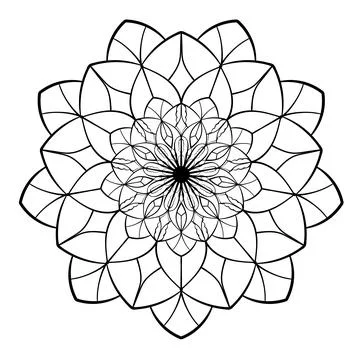 Mandala ornament. Lace pattern in circle. Doodle illustration. Vector graphic Illustrazione stock