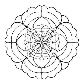 Mandala ornament. Lace pattern in circle. Doodle illustration. Vector graphic Stock Illustration