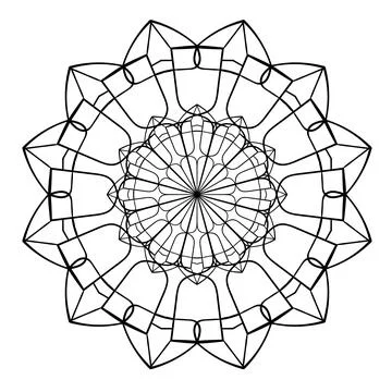 Mandala ornament. Lace pattern in circle. Doodle illustration. Vector graphic Stock Illustration