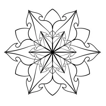 Mandala ornament. Lace pattern in circle. Doodle illustration. Vector graphic Stock Illustration