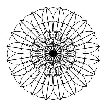 Mandala ornament. Lace pattern in circle. Doodle illustration. Vector graphic Stock Illustration