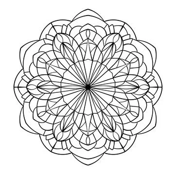 Mandala ornament. Lace pattern in circle. Doodle illustration. Vector graphic 스톡 일러스트