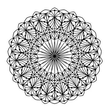 Mandala ornament. Lace pattern in circle. Doodle illustration. Vector graphic Stock Illustration