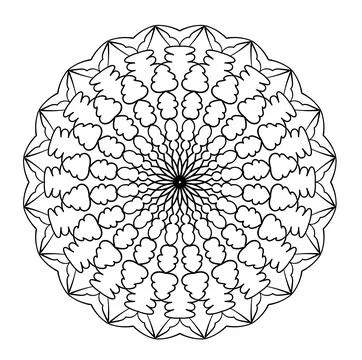 Mandala ornament. Lace pattern in circle. Doodle illustration. Vector graphic Stock Illustration