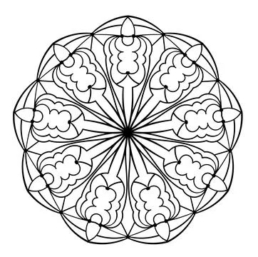 Mandala ornament. Lace pattern in circle. Doodle illustration. Vector graphic Stock Illustration