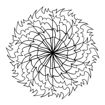 Mandala ornament. Lace pattern in circle. Doodle illustration. Vector graphic Stock Illustration