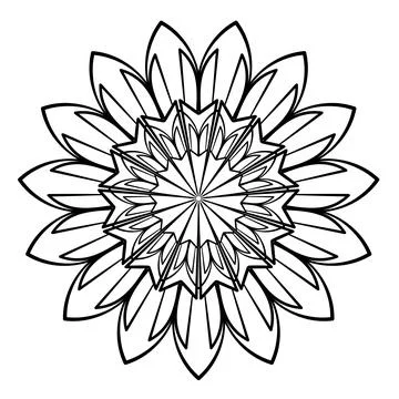 Mandala ornament. Lace pattern in circle. Doodle illustration. Vector graphic Stock Illustration