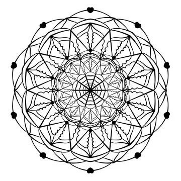Mandala ornament. Lace pattern in circle. Doodle illustration. Vector graphic Stock Illustration