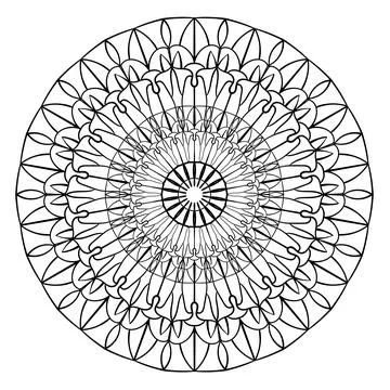 Mandala ornament. Lace pattern in circle. Doodle illustration. Vector graphic Illustrazione stock