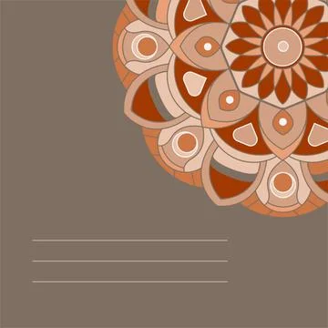 Mandala ornament vector. A symmetrical geometry brown flower. Stock Illustration
