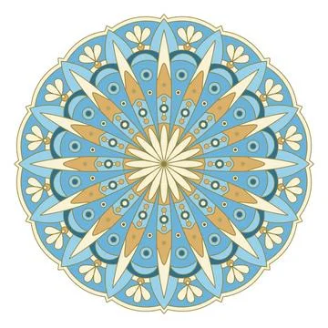 Mandala ornament vector. A symmetrical geometry color flower Stock Illustration