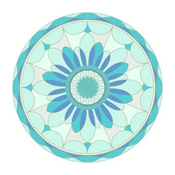 Mandala ornament vector. A symmetrical geometry color flower Stock Illustration