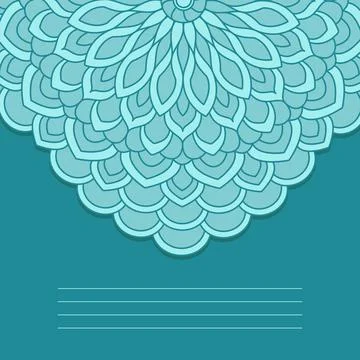 Mandala ornament vector. A symmetrical geometry green flower. Stock Illustration