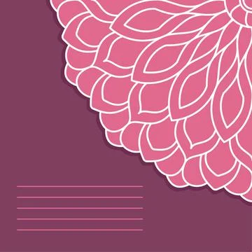 Mandala ornament vector. A symmetrical geometry pink flower. Stock Illustration