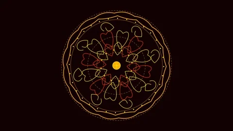Mandala Pattern Animation with Dynamically Changing Heart Shapes and Glowin.. 動画素材 347353303