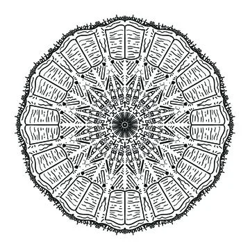 Mandala pattern with back to school words and elements. Round ornament. Decor Stock Illustration