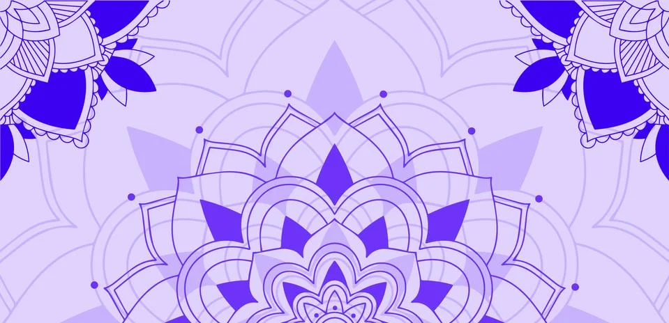 Mandala pattern on blue background Illustrazione stock