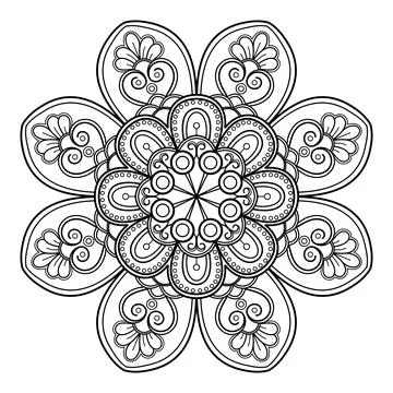 Mandala pattern for Coloring book. Mandala digital art Stencil Stockillustratie