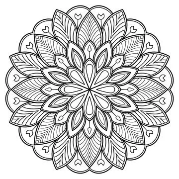 Mandala pattern for Coloring book. Mandala digital art Stencil Stockillustratie