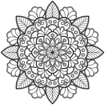 Mandala pattern for Coloring book. Mandala digital art Stencil Stock Illustration
