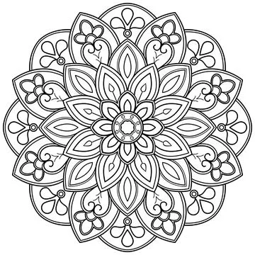 Mandala pattern for Coloring book. Mandala digital art Stencil Stockillustratie