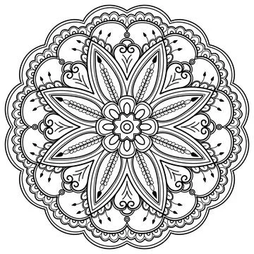 Mandala pattern for Coloring book. Mandala digital art Stencil Stock Illustration