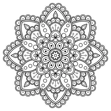 Mandala pattern for Coloring book. Mandala digital art Stencil Stock Illustration