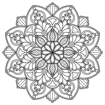 Mandala pattern for Coloring book. Mandala digital art Stencil Stockillustratie