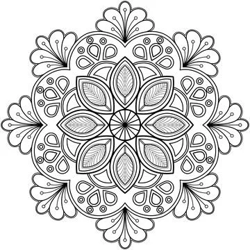 Mandala pattern for Coloring book. Mandala digital art Stencil Stock Illustration