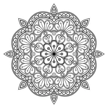Mandala pattern for Coloring book. Mandala digital art Stencil Stockillustratie