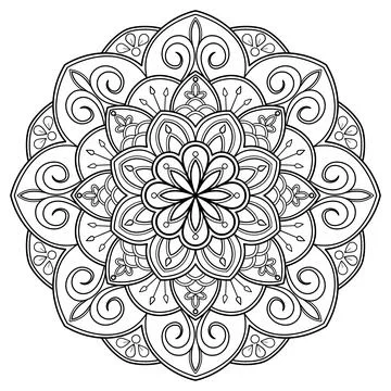 Mandala pattern for Coloring book. Mandala digital art Stencil Stock Illustration
