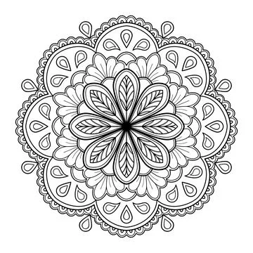 Mandala pattern for Coloring book. Mandala digital art Stencil Stock Illustration