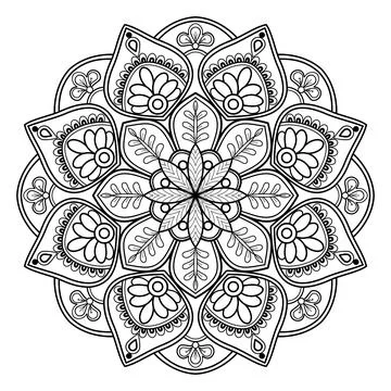 Mandala pattern for Coloring book. Mandala digital art Stencil Stock Illustration