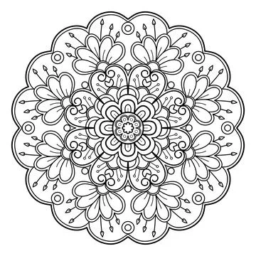 Mandala pattern for Coloring book. Mandala digital art Stencil Stockillustratie