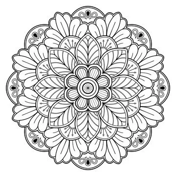Mandala pattern for Coloring book. Mandala digital art Stencil Stock Illustration